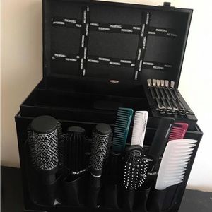 Paul Mitchell kit (curling iron, blow dryer, brushes & combs, drape/cape etc)